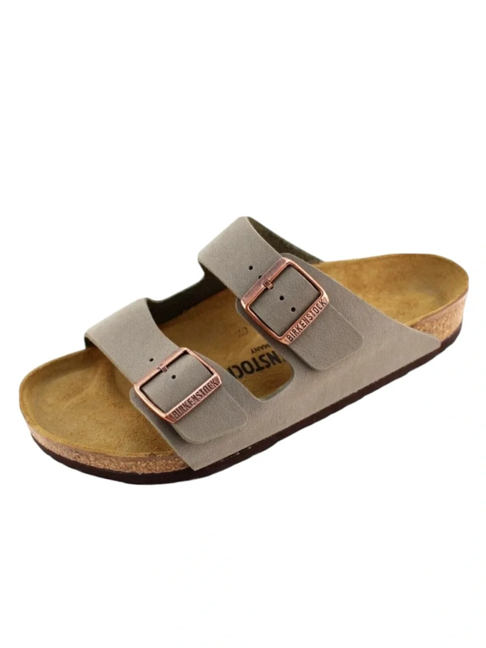 NWT Birkenstock Arizona Birko-Flor Sandals in Stone Size 44 Regular Width